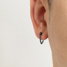 Retro Chain Earrings | Earrings For Men | Shop Best Earrings For Men and Explore our stunning range of Diamond Earrings, ear piercings, Hoop, Cross, Dangle, Drop, Black Cool Stud Earrings for men in Classic & Contemporary styles from The Korean Fashion. Free Exchange | Shop earrings for men at The Korean Fashion Male Earrings Aesthetic, Masc Earrings, Masculine Earrings, Male Earrings, Mens Piercings, Best Earrings For Men, Black Earrings Men, Men's Piercings, Mens Earrings