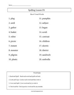 an english worksheet with the words spelling lessons and examples for students to use