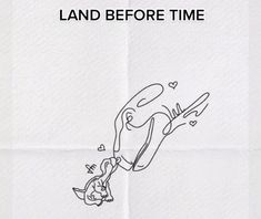 a drawing of a man holding a woman in his arms with the words land before time written on it