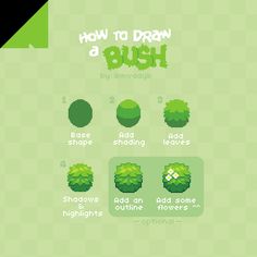 how to draw a bush in pixel art