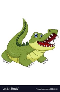 a cartoon crocodile with its mouth open and teeth wide open, on a white background