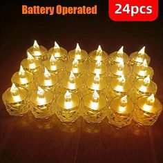 12 pack battery operated tea light candles with timers for home decor, wedding or party