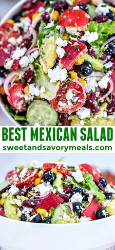 the best mexican salad recipe is made with fresh vegetables, avocado and feta cheese