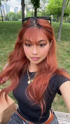 Hair Color Tiktok, Hair Color For Morena, Cheveux Oranges, Wine Hair, Dyed Hair Inspiration, Copper Hair Color, Pretty Hair Color