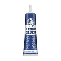 the fabric glue is blue and white