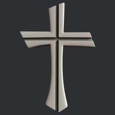 a white cross is shown on a black background and it appears to be made out of metal