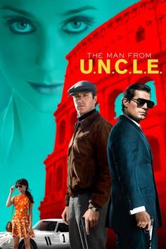 the man from uncle movie poster with two men standing in front of an old building