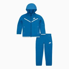 Kid's Nike Sportswear Tech Fleece Outfit - Color: Dark Marina Blue - Tops and Bottoms USA - Tech Fleece Outfit, Blue Nike Tech, Fleece Outfit, Nike Sportswear Tech Fleece, Hoodie And Pants, Kids Sportswear, Nike Tracksuit, Adidas Tracksuit, Marina Blue