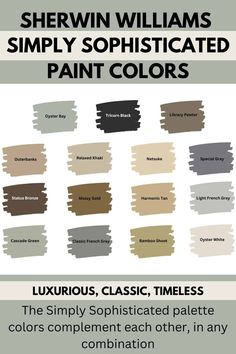 sherylin williams simply sophisticateded paint colors with the same color scheme for each one