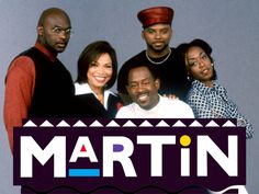 the martin show logo with four black men and one woman standing in front of it