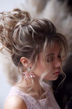 Curly High Updo, Best Wedding Updos, High Updo, Loose Curls Hairstyles, Formal Hairstyles For Long Hair, Mother Of The Bride Hair, Wedding Updos, Bridal Hair Updo