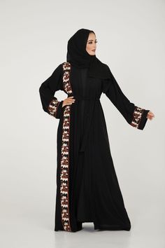 Open Abayas, Fashion Dresses Formal, Black Abaya, Abaya Style, Open Abaya