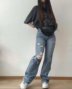 Tomboy Style Outfits, Outfit Jeans, Streetwear Fashion Women, Tomboy Fashion