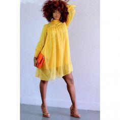 This yellow chiffon mini dress is the perfect addition to anyone's wardrobe, no matter what their style. It will be the talk of the room when you walk in wearing it, so act now before they are gone for good.Material: 90% polyester; 10% spandexSilhouette: flareHemline: MiniSleeve Length: Long SleeveNeckline: HighClosure: back zipperElasticity: High ElasticityPattern: SolidColor: YellowSizes: S.M.L.XLStyle: Elegant, Cocktail, Casual, Young Contemporary Yellow Long Sleeve, Chiffon Mini Dress, Gone For Good, China Dress, Chiffon Long Sleeve, The Talk, Wholesale Dress, The Room, Chic Dress