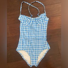 Super Cute! Never Worn Gingham B Suit From Marc Jacobs Swimwear. Size S. Hygienic Liner Attached Womens Swim, Marc Jacobs, Gingham, Blue White, Color Blue, Super Cute, Blue And White, One Piece, Closet