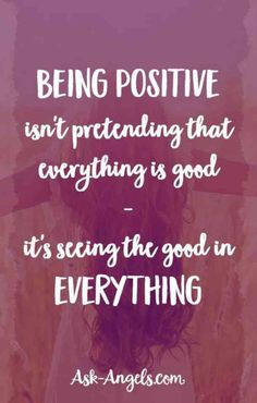 a woman standing in front of a purple background with the words being positive isn't pretending that everything is good