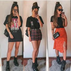 Martens Outfit, Look Grunge, Fest Outfits, Pastel Outfit, Outfit Black, Festival Looks, Edgy Outfits, Doc Martens, Looks Style