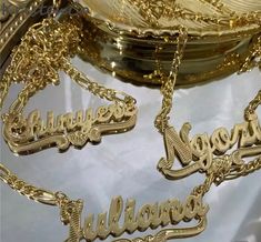 Nostalgic Nameplate Necklace Affordable Metal Nameplate Jewelry, Big Necklace Gold, Gold Engraved Necklace For Party, Gold Name Necklace Latina, Latina Necklace, Name Necklace Aesthetic, Gold Necklace Name, Gold Name Plate Necklace, Custom Gold Jewelry