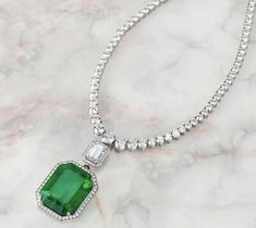 Emerald Green Necklace, Katerina Perez, Artisan Jewelry Necklaces, Eternal Beauty, Diamond Tennis Necklace, Buying Gold, Cubic Zirconia Jewelry, Blue Sapphire Diamond, Solitaire Necklaces