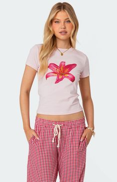 Edikted Daylily T-Shirt | PacSun Wwe T Shirts, Flannel Sweatshirt, Cute Preppy Outfits, Swimwear Dress, 13th Birthday, Top Graphic Tees, Baby T Shirt, Knitted Tank Top, Graphic Tee Shirts