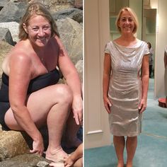 two women are smiling and posing for the camera, one is wearing a silver dress