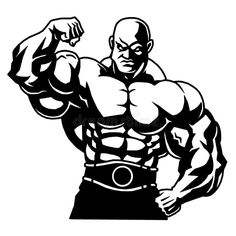 a muscular man flexing his muscles in black and white royalty illustration stock images for