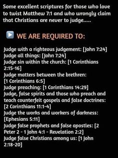 a poster with the words, we are required to judge all things in this church