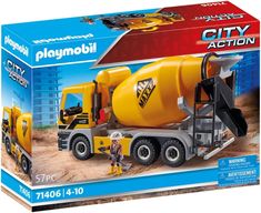 playmobil city action construction truck with worker and bulldozer in the back