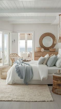 Cute Modern Bedroom, Coastal Style Bedroom, Vacation Houses, House Aesthetic, Cape House, Interior Bedroom