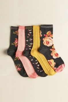 Buy Five Pack Craft Floral Socks from the Next UK online shop Ladies Socks, Floral Socks, Neue Outfits, Tumblr Fashion, Cute Socks, Happy Socks, Socks And Tights, Cool Socks, Looks Style