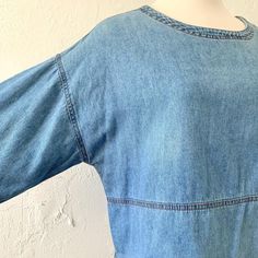 "1990s or 2000s boxy semi-cropped soft denim top size PM, bust 44\" length 16\" so flexible size since it's boxy.. cute on xs, small and medium By Coldwater Creek" Spring Cropped Washed Denim Top, Trendy Washed Cropped Tops, Acid Wash Relaxed Fit Cropped Tops, Acid Wash Cropped Top Relaxed Fit, Vintage Cropped Tops With Relaxed Fit, Vintage Relaxed Fit Cropped Tops, Trendy Acid Wash Cropped Tops, Spring Washed Cropped Tops, Oversized Light Wash Denim Top