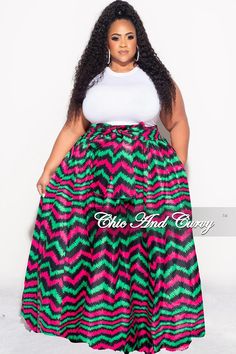 Final Sale Plus Size High Waist Maxi Skirt with Tie in Fuchsia Green a – Chic And Curvy High Waist Maxi Skirt, Chic And Curvy, High Waisted Maxi Skirt, Green A, Black And White Design, Size Clothing, Plus Size Outfits, Final Sale, Maxi Skirt