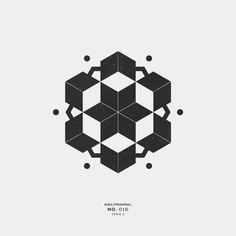 a black and white logo with geometric shapes