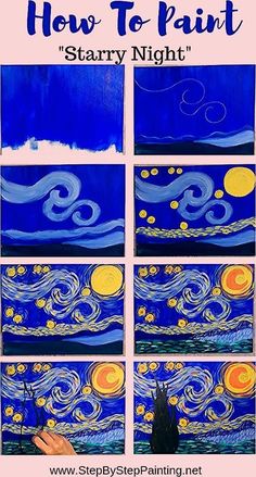 how to paint starry night with step by step instructions for kids and adults alike