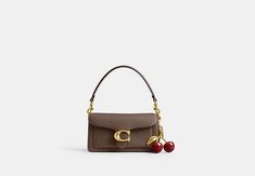 Coach Brown Purse, Coach Bag With Cherry Charm, Cherry Bag Charm, Coach Cherry Charm, Coach Bag Charm, Coach Cherry Bag, Cherry Bag, Apple Gifts, Cute Tumblr Wallpaper