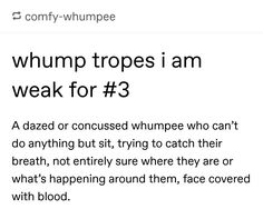 the words whimp tropes i am weak for 3 are in black and white