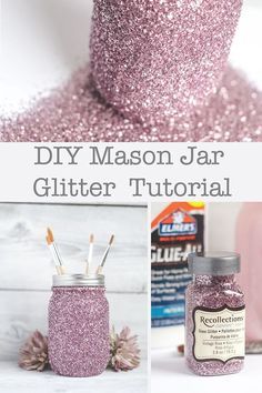 this diy mason jar glitterer is so easy to make