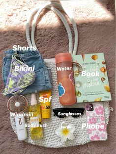 Beach Checklist, Summer Bag Essentials, Trip Essentials Packing Lists, Tanning Routine, Beach Bag Essentials, What's In My Purse, Vacation Essentials