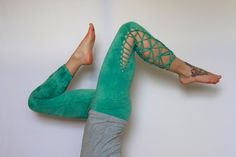 Hand Dyed Forest Green Braided Leggings //Yoga//Festival//dance by Ahzalhea on Etsy Yoga Festival, Unique Leggings, Spark Up, Green Leggings, Beautiful Forest, Knee High Sock, Forest Green, American Apparel, Outfits With Leggings