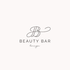 the beauty bar logo is shown in black and white, with an elegant monogramic font