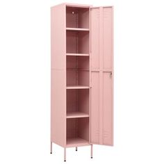 the pink locker is open and ready for someone to put their hands in it's pockets