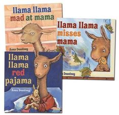 two children's books about llamas are shown