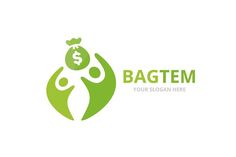 a logo for a company with people holding money bags and the word bagtem on it