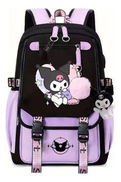 Kuromi Bag, Kuromi Room, Kuromi Clothes, Hello Kitty Wallpaper Hd, Images Hello Kitty, Hello Kitty Crochet, Barbie Fashion Sketches, Cute School Bags, Cute Mini Backpacks