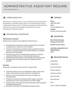 a professional resume for an assistant