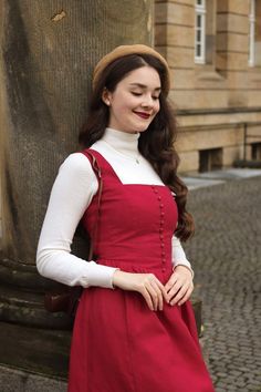 Traditional German Clothing, German Clothing, German Outfit, Linen Wrap Dress, Old Outfits, Elizabeth Bennet, Linen Midi Dress, Made Clothing