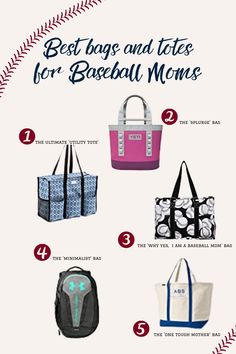 5 Baseball Mom bags and tote bags Mom Sports Bag, Baseball Mom Gear, Baseball Mom Accessories, Baseball Bags For Moms, Soccer Mom Bag