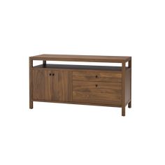 the sideboard is made from wood and has two drawers