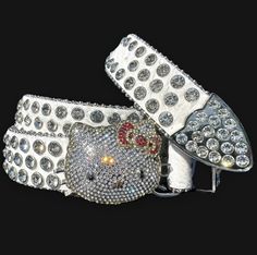 Bb Belt Hello Kitty, Hello Kitty Belt Y2k, Hello Kitty Rhinestone Belt, Belts 2000s, Mcbling Belt, Mcbling Jewelry, Hello Kitty Belt, Belts Y2k