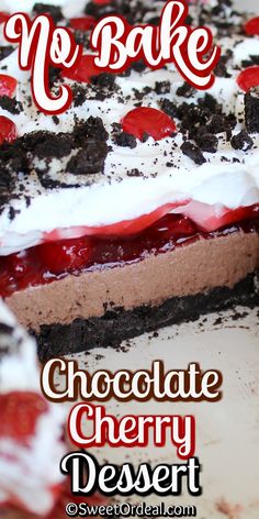 no bake chocolate cherry dessert cake